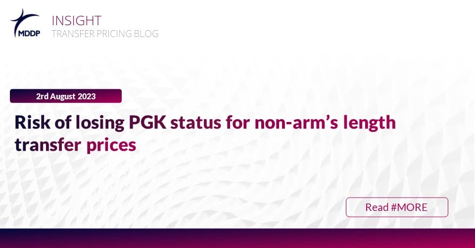 Risk of losing PGK status for nonarm’s length transfer prices MDDP