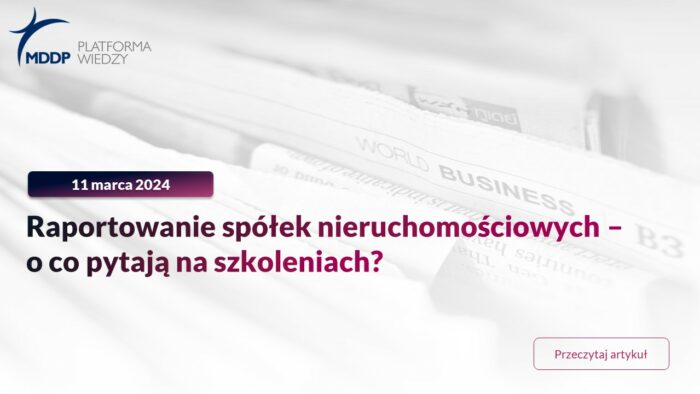 Raportowanie spółek nieruchomościowych