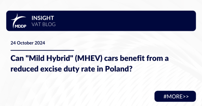 Can "Mild Hybrid" (MHEV) cars benefit from a reduced excise duty rate in Poland?