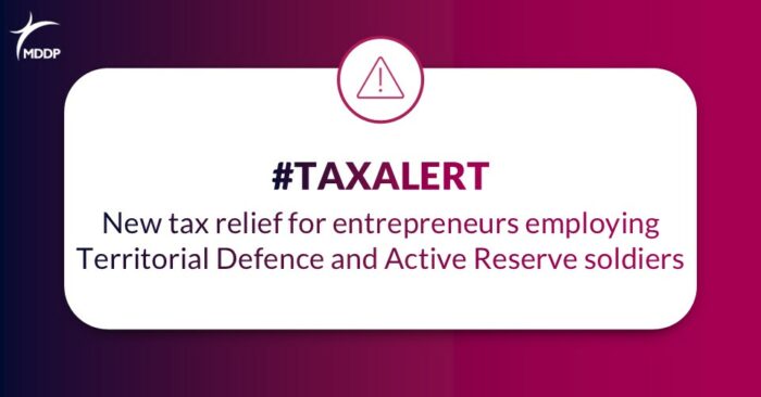 New tax relief for entrepreneurs employing Territorial Defence and Active Reserv