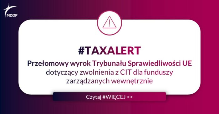 TAX ALERT_Fundusze inwestycyjne