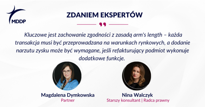 Refakturowanie ma wpływ na obowiązki z zakresu cen transferowych Refakturowanie ma wpływ na obowiązki z zakresu cen transferowych