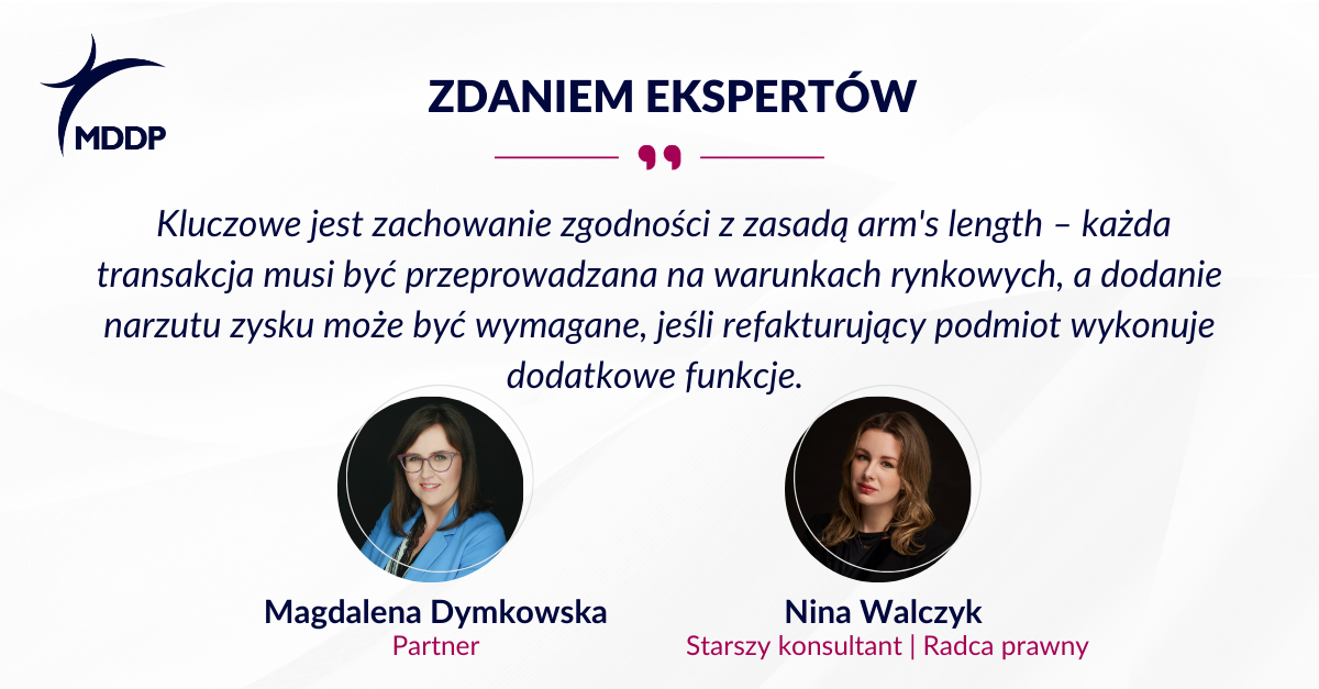 Refakturowanie ma wpływ na obowiązki z zakresu cen transferowych