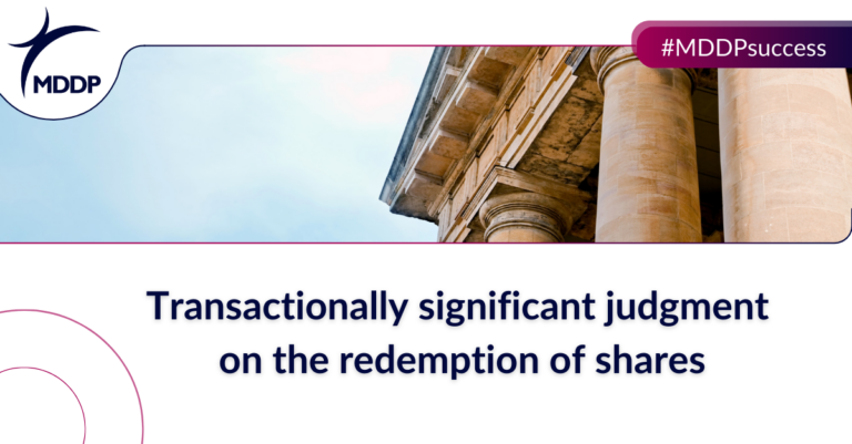 MDDP_Transactionally significant judgment on the redemption of shares MDDP Transactionally significant judgment on the redemption of shares