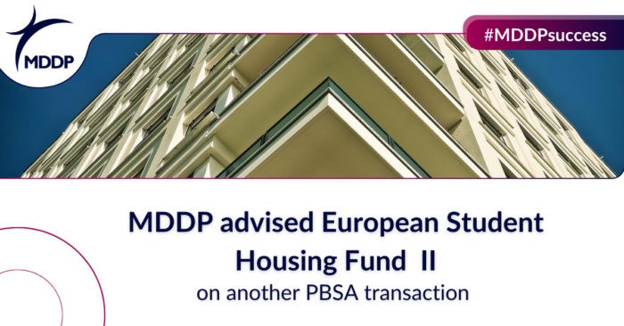 MDDP advised European Student Housing Fund II on another PBSA transaction
