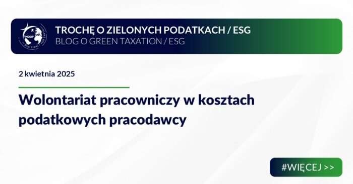 Wolontariat pracowniczy w kosztach podatkowych pracodawcy
