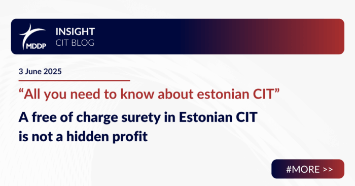 A free of charge surety in Estonian CIT is not a hidden profit
