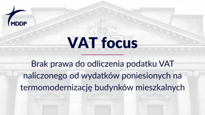 Prawo do odliczenia VAT naliczonego od wydatków poniesionych na docieplenie mieszkań
