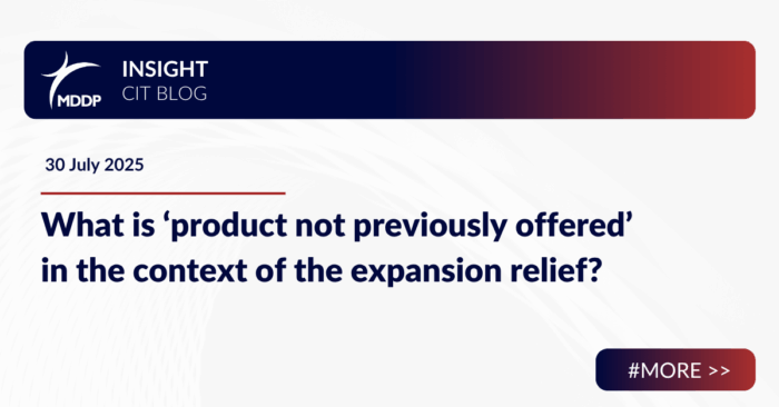 What is product not previously offered in the context of the expansion relief What is ‘product not previously offered’ in the context of the expansion relief?