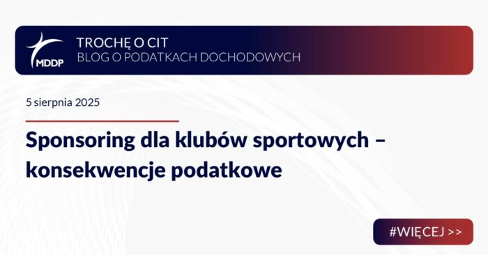 Sponsoring dla klubów sportowych – konsekwencje podatkowe