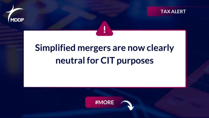 Simplified mergers are now clearly neutral for CIT purposes