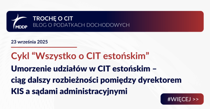 Umorzenie udziałów w CIT estońskim
