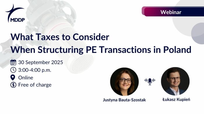 Webinar | What Taxes to Consider When Structuring PE Transactions in Poland