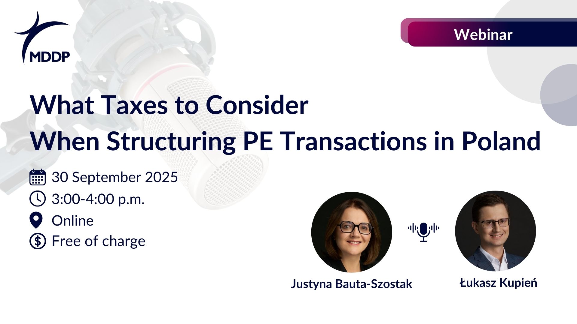 Webinar | What Taxes to Consider When Structuring PE Transactions in Poland