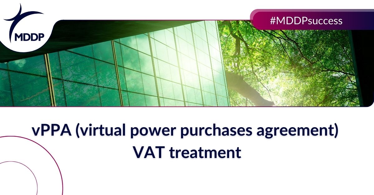 vPPA (virtual power purchases agreement) VAT treatment