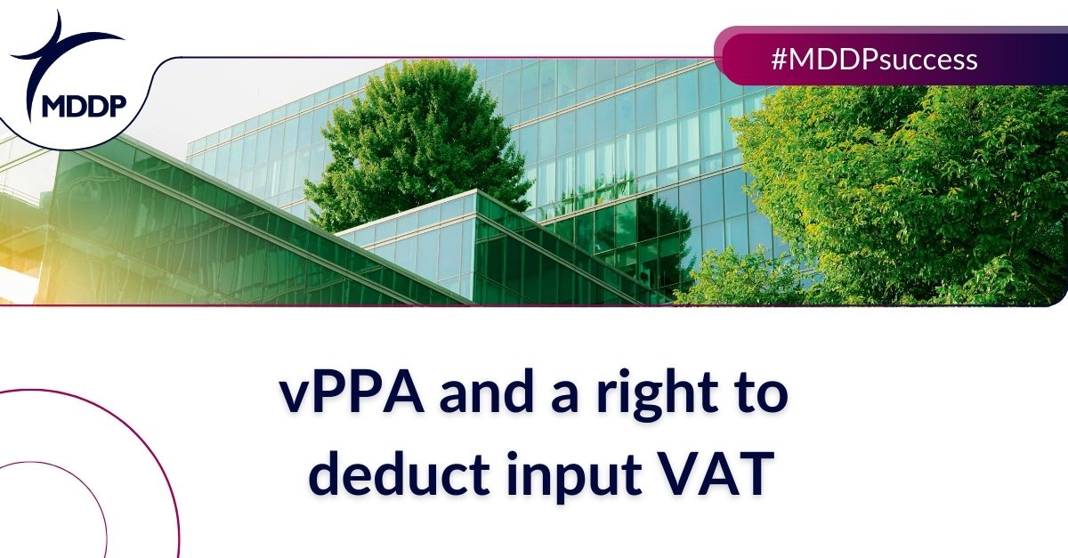 vPPA and a right to deduct input VAT vPPA and a right to deduct input VAT
