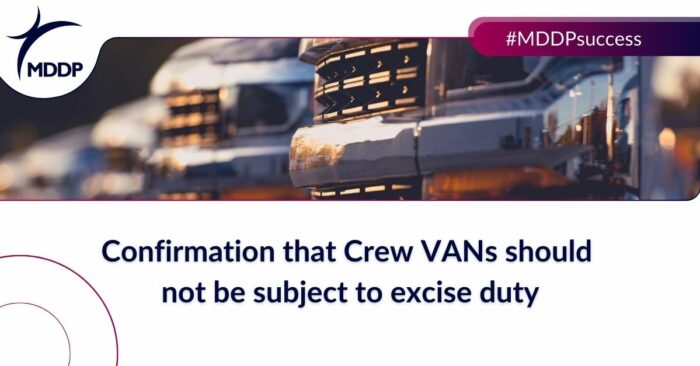 Confirmation that Crew vans should not be subject to excise duty