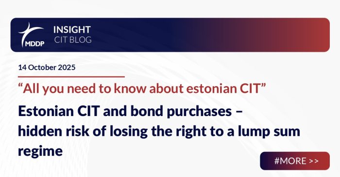 Estonian CIT and bond purchases
