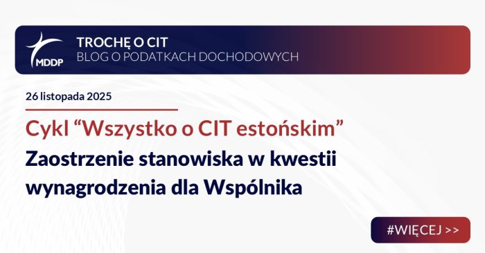 Zaostrzenie stanowiska w kwestii wynagrodzenia dla Wspólnika