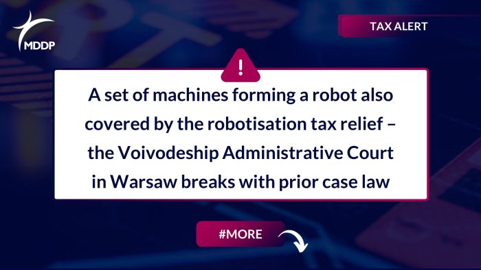 A set of machines forming a robot also covered by the robotisation tax relief