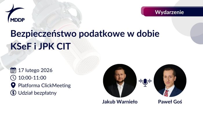 Szkolenie o bezpieczeństwie podatkowym w KSeF i JPK CIT: zmiany, ryzyka, narzędzia i strategia analityczna.