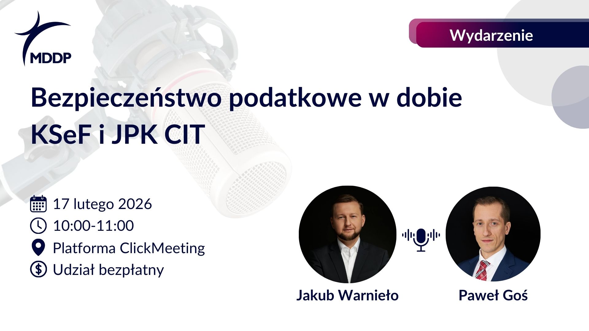 Szkolenie o bezpieczeństwie podatkowym w KSeF i JPK CIT: zmiany, ryzyka, narzędzia i strategia analityczna.