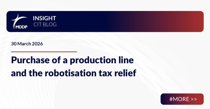 Purchase of a production line and the robotisation tax relief