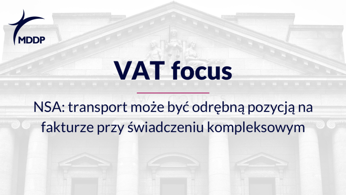 NSA transport może być odrębną pozycją na fakturze przy świadczeniu kompleksowym