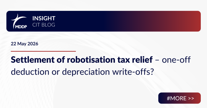 Settlement of robotisation tax relief – one-off deduction or depreciation write-offs? Settlement of robotisation tax relief – one-off deduction or depreciation write-offs?