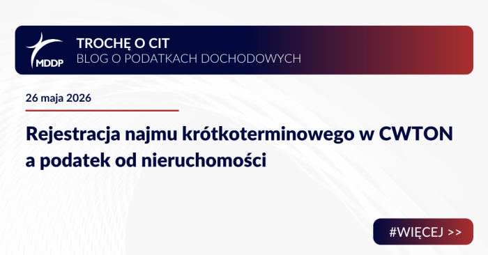 Rejestracja najmu krótkoterminowego w CWTON a podatek od nieruchomości