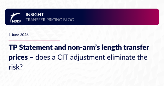 TP Statement and non-arm’s length transfer prices – does a CIT adjustment eliminate the risk?