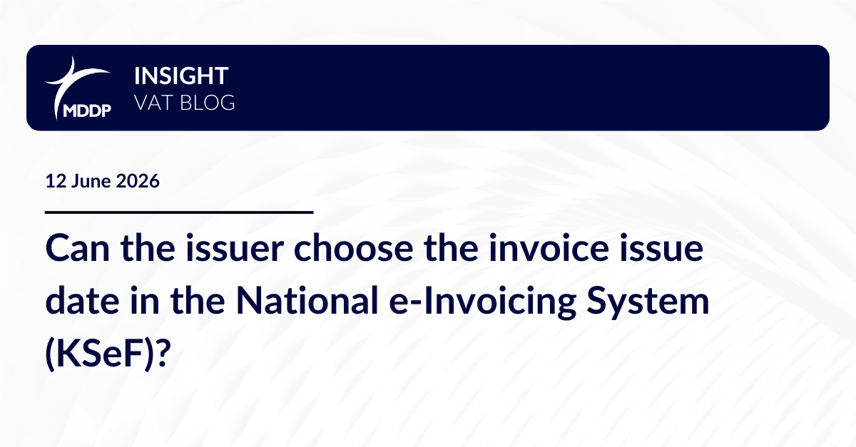 Can the issuer choose the invoice issue date in the National e-Invoicing System (KSeF)?