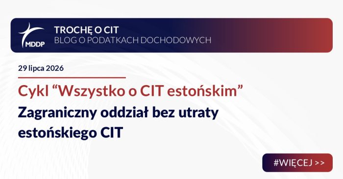 Zagraniczny oddział bez utraty estońskiego CIT