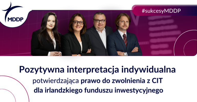 Pozytywna interpretacja indywidualna potwierdzająca prawo do zwolnienia z CIT dla irlandzkiego funduszu inwestycyjnego
