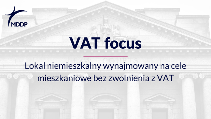 Lokal niemieszkalny wynajmowany na cele mieszkaniowe bez zwolnienia z VAT
