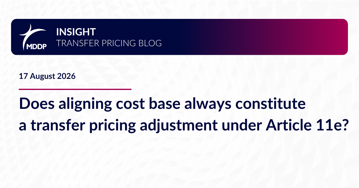 Does aligning cost base always constitute a transfer pricing adjustment under Article 11e?