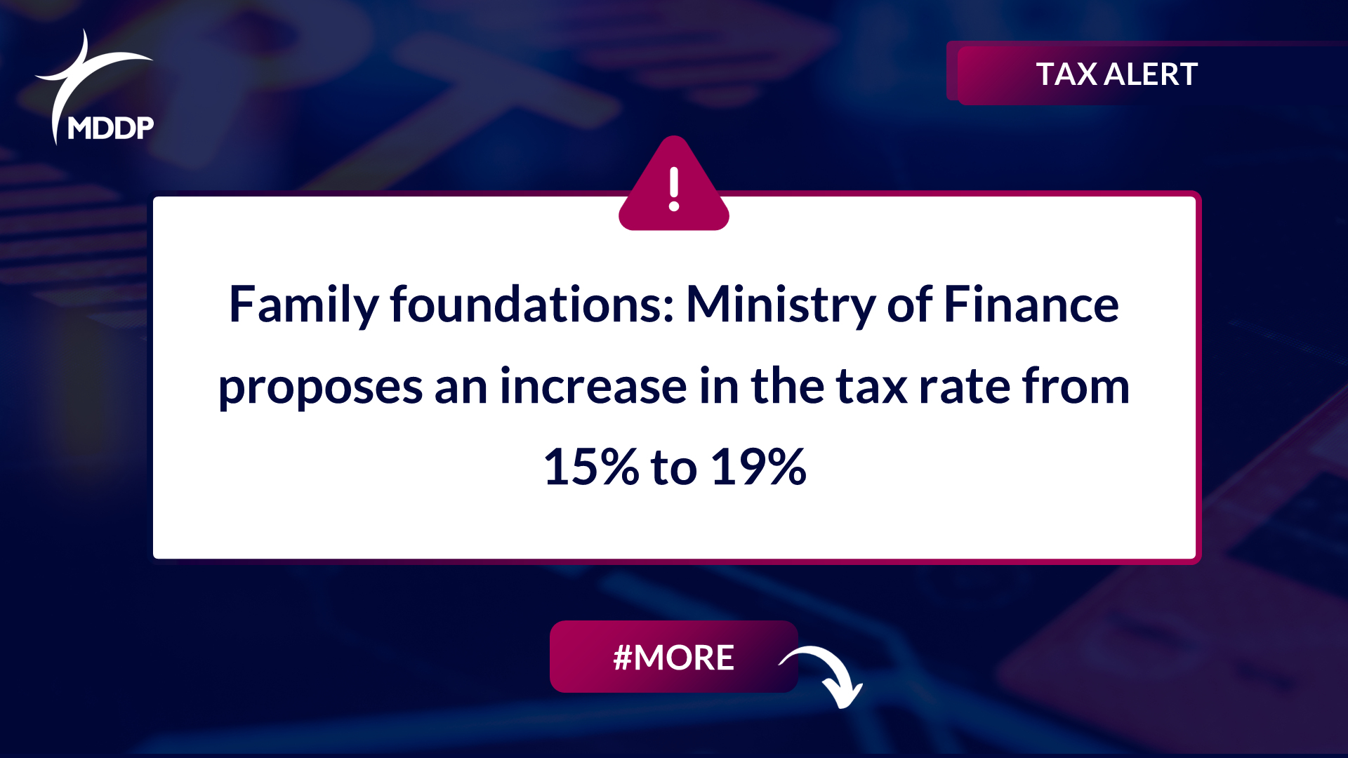 Family foundations: Ministry of Finance proposes an increase in the tax rate from 15% to 19% Family foundations: Ministry of Finance proposes an increase in the tax rate from 15% to 19%