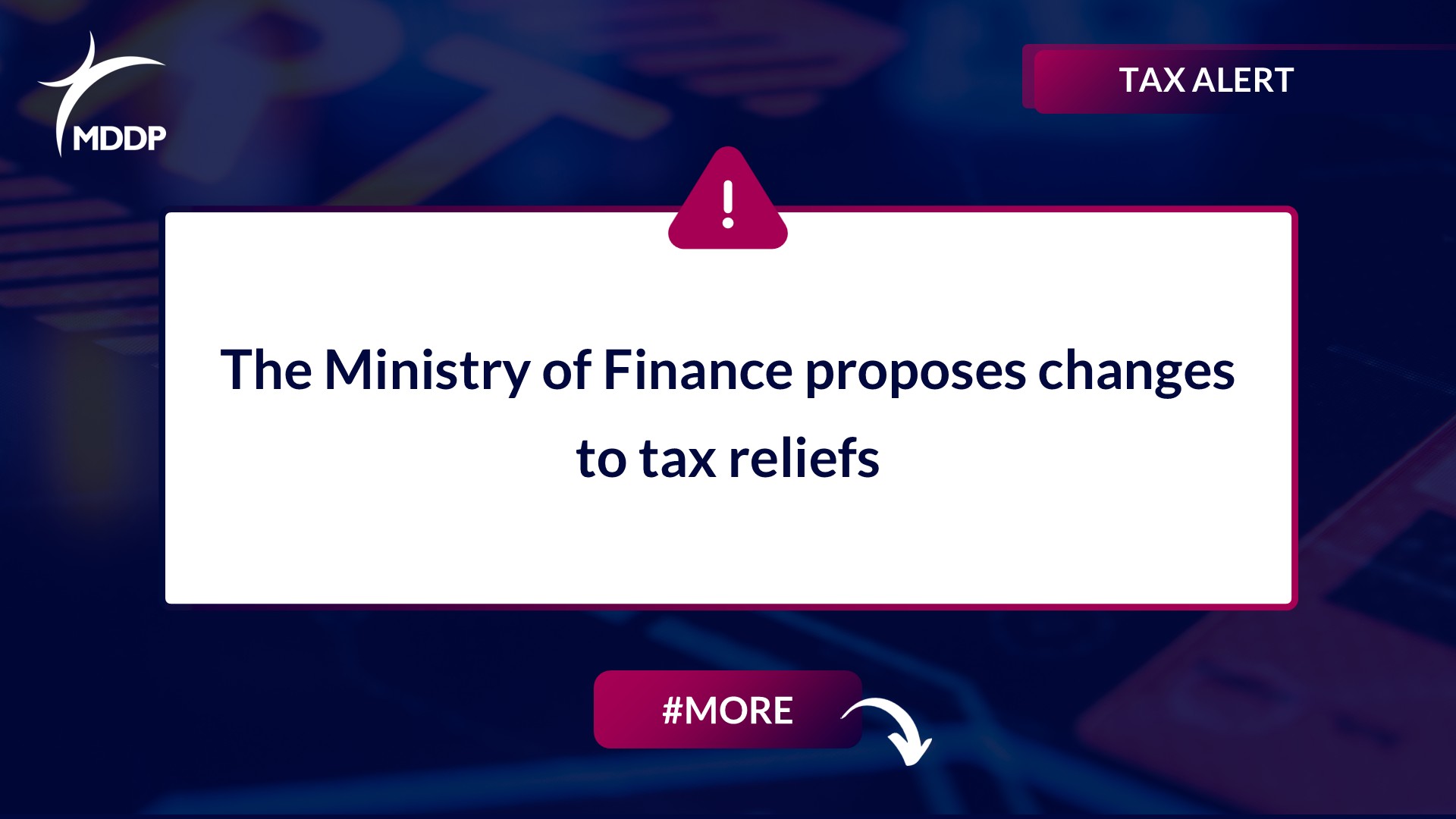 The Ministry of Finance proposes changes to tax reliefs The Ministry of Finance proposes changes to tax reliefs