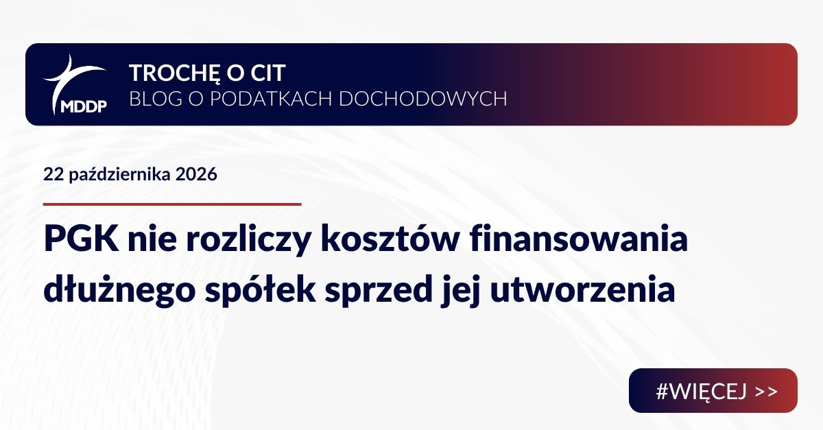 PGK nie rozliczy kosztów finansowania dłużnego spółek sprzed jej utworzenia