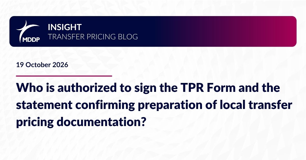 Who is authorized to sign the TPR Form and the statement confirming preparation of local transfer pricing documentation?
